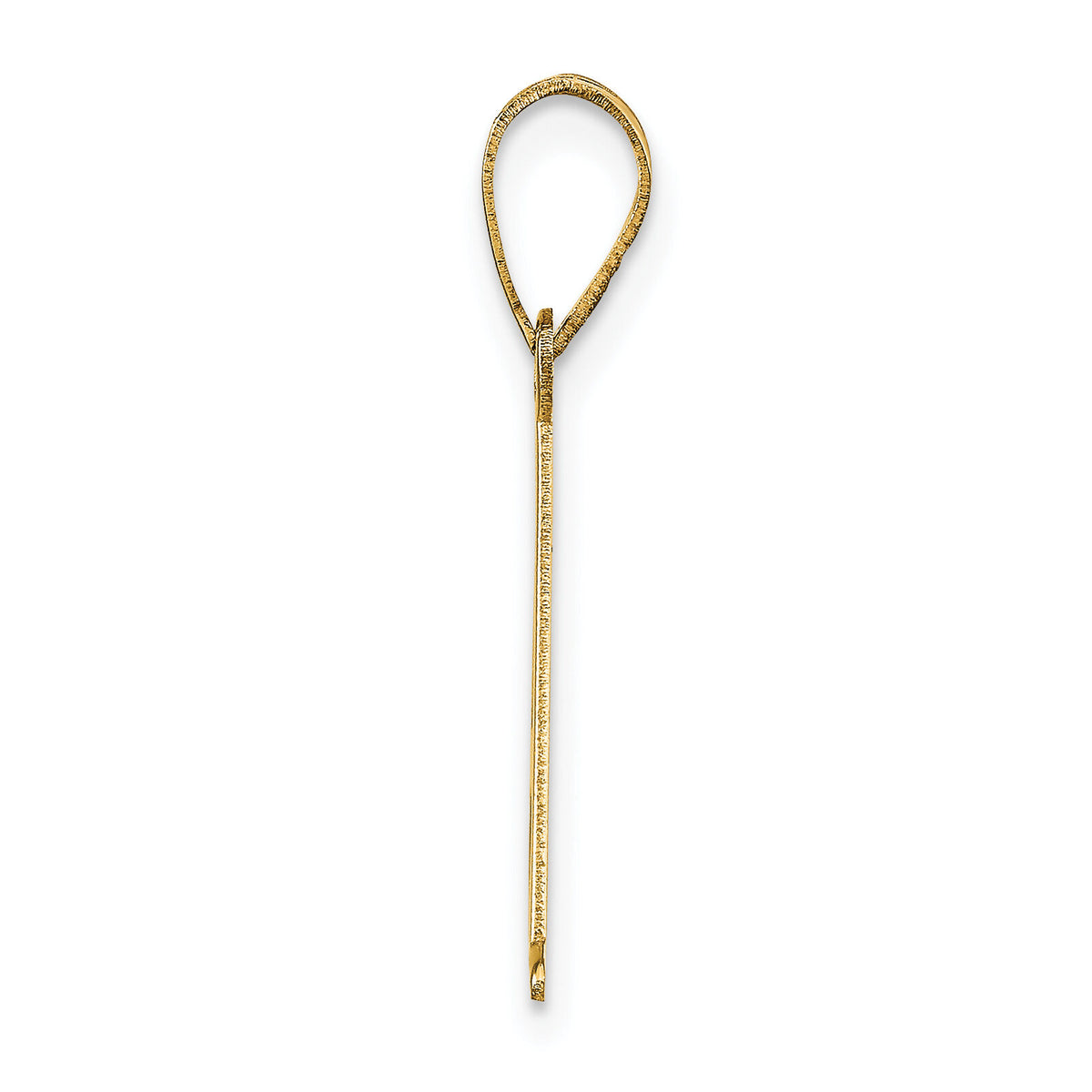 14k Polished Etched Letter A Initial Pendant-YC1437A