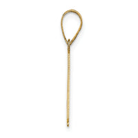 14k Polished Etched Letter A Initial Pendant-YC1437A