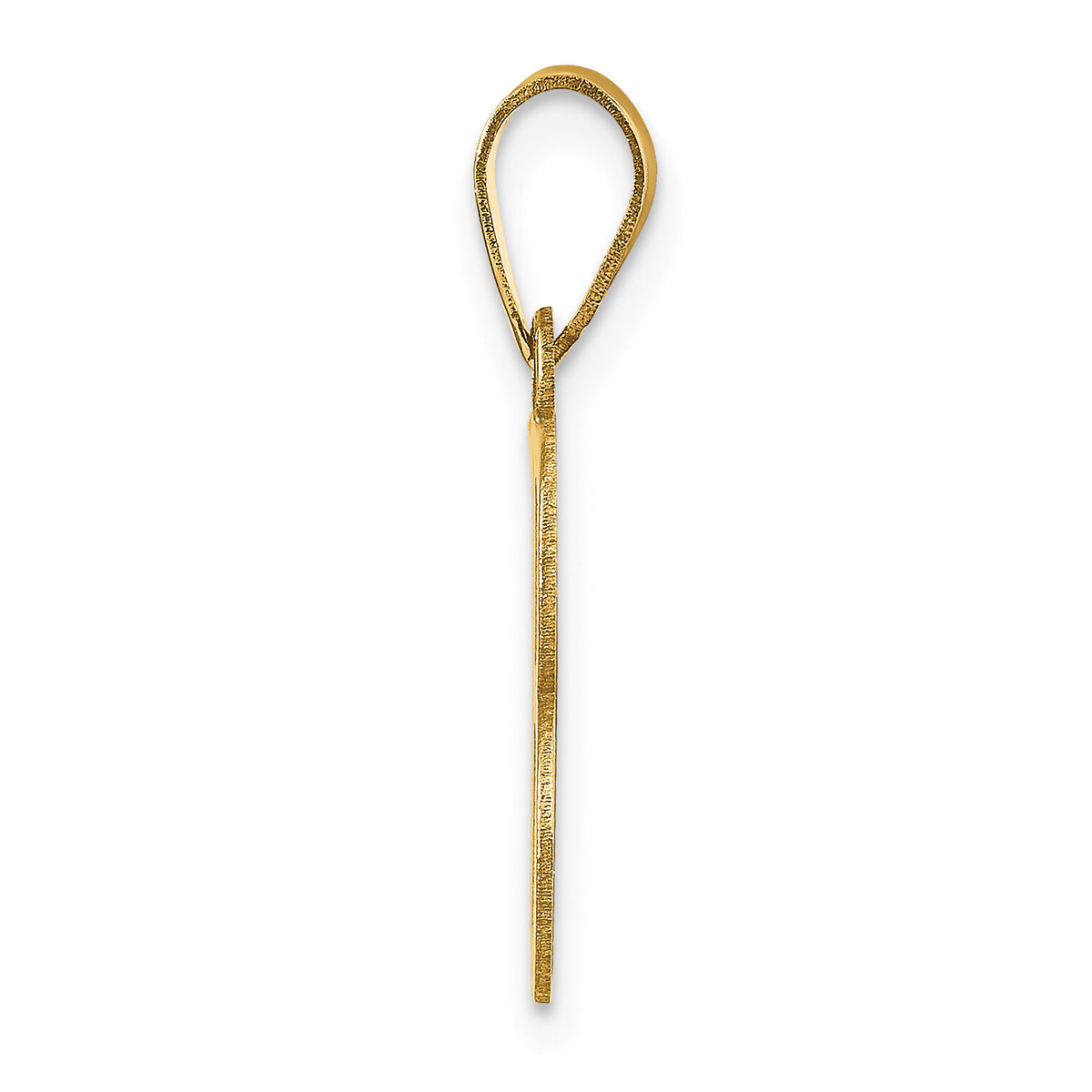 14k Polished Etched Letter B Initial Pendant-YC1437B