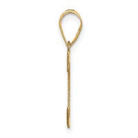 14k Polished Etched Letter C Initial Pendant-YC1437C