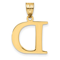 14k Polished Etched Letter D Initial Pendant-YC1437D