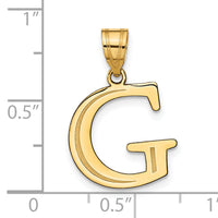14k Polished Etched Letter G Initial Pendant-YC1437G