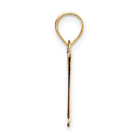 14k Polished Etched Letter H Initial Pendant-YC1437H