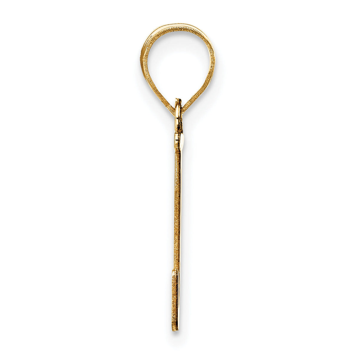 14k Polished Etched Letter J Initial Pendant-YC1437J