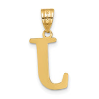 14k Polished Etched Letter J Initial Pendant-YC1437J