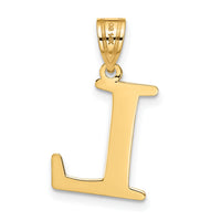 14k Polished Etched Letter L Initial Pendant-YC1437L