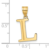 14k Polished Etched Letter L Initial Pendant-YC1437L