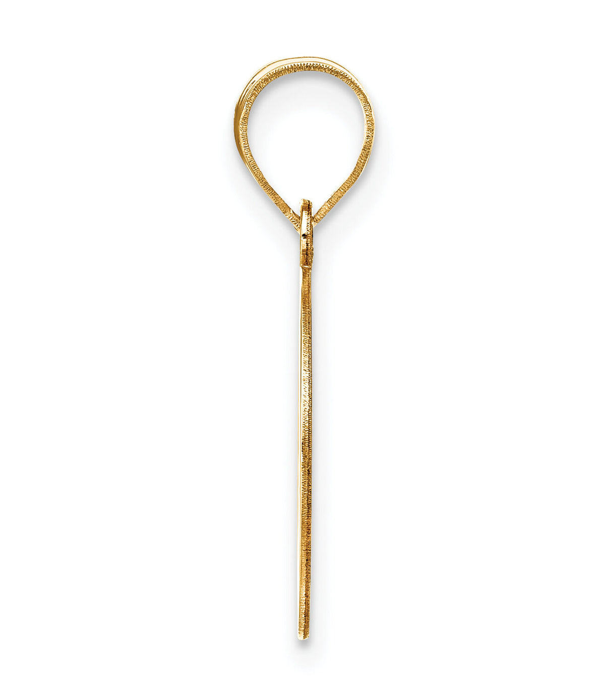14k Polished Etched Letter O Initial Pendant-YC1437O