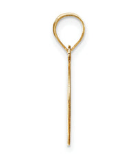 14k Polished Etched Letter O Initial Pendant-YC1437O
