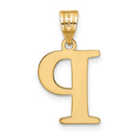 14k Polished Etched Letter P Initial Pendant-YC1437P