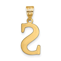 14k Polished Etched Letter S Initial Pendant-YC1437S