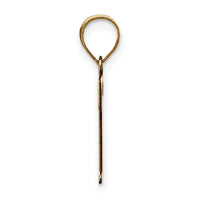 14k Polished Etched Letter T Initial Pendant-YC1437T