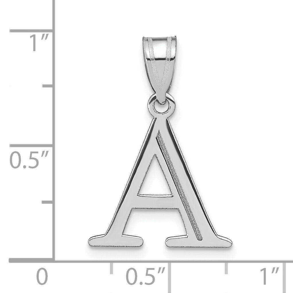 14kw Polished Etched Letter A Initial Pendant-YC1437WA