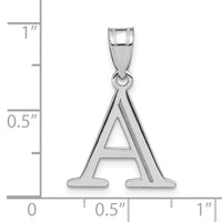 14kw Polished Etched Letter A Initial Pendant-YC1437WA