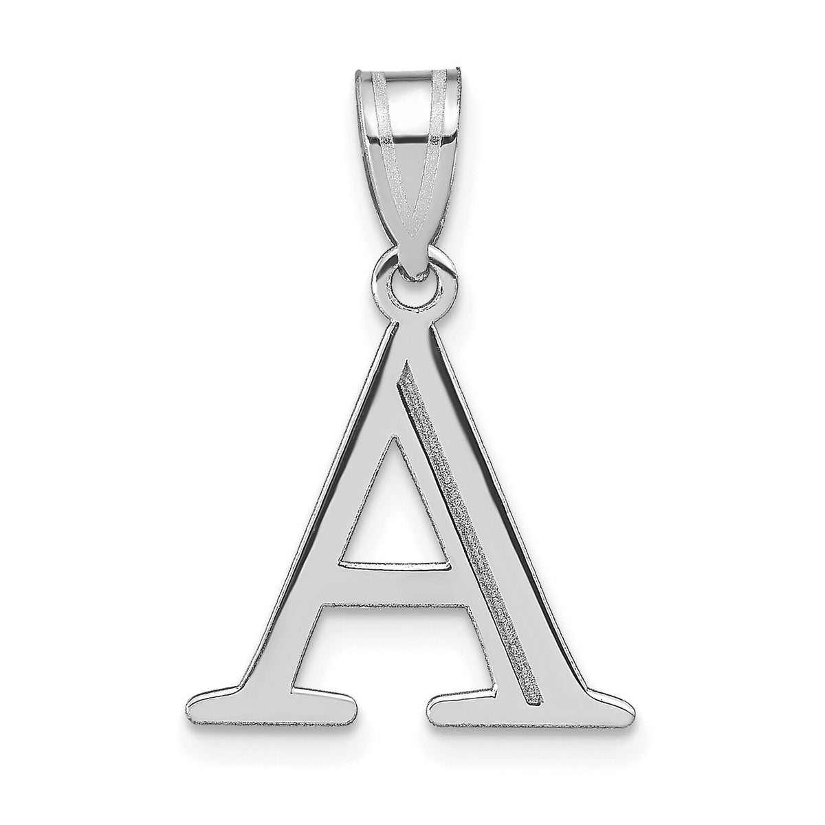 14kw Polished Etched Letter A Initial Pendant-YC1437WA