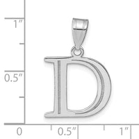 14kw Polished Etched Letter D Initial Pendant-YC1437WD