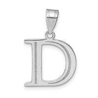 14kw Polished Etched Letter D Initial Pendant-YC1437WD