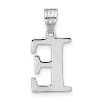 14kw Polished Etched Letter E Initial Pendant-YC1437WE
