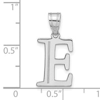 14kw Polished Etched Letter E Initial Pendant-YC1437WE