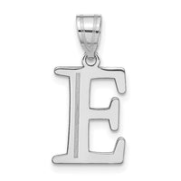 14kw Polished Etched Letter E Initial Pendant-YC1437WE