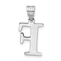 14kw Polished Etched Letter F Initial Pendant-YC1437WF