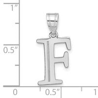 14kw Polished Etched Letter F Initial Pendant-YC1437WF