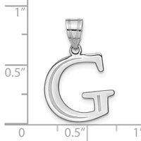 14kw Polished Etched Letter G Initial Pendant-YC1437WG