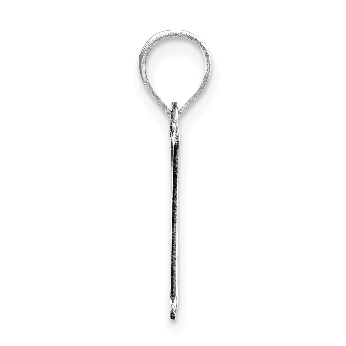 14kw Polished Etched Letter H Initial Pendant-YC1437WH