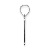 14kw Polished Etched Letter H Initial Pendant-YC1437WH