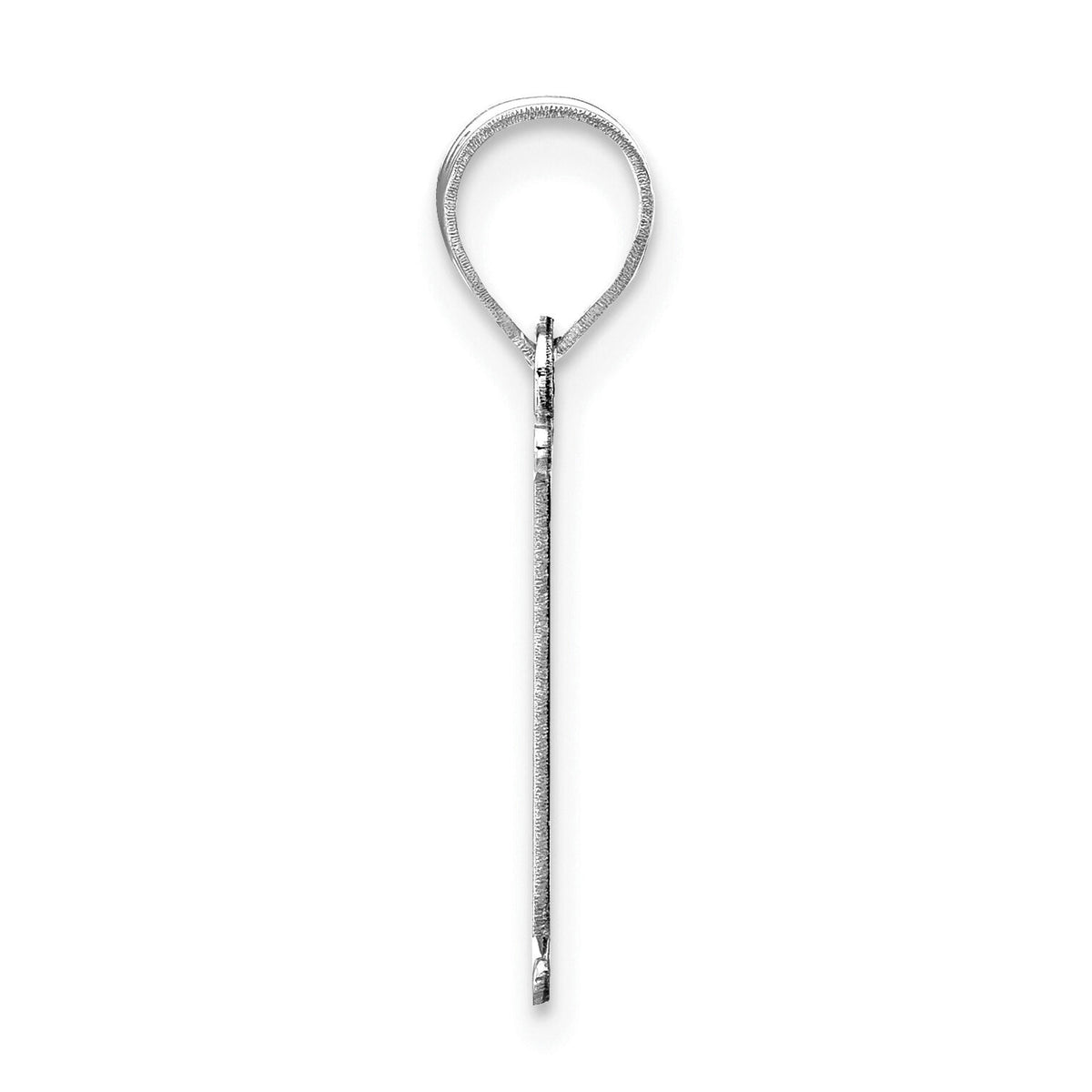 14kw Polished Etched Letter I Initial Pendant-YC1437WI