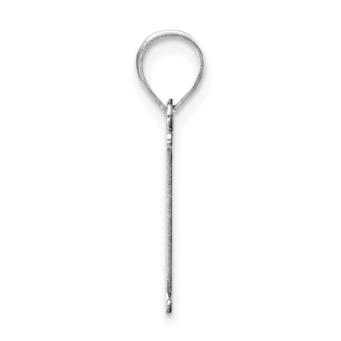 14kw Polished Etched Letter I Initial Pendant-YC1437WI