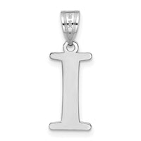 14kw Polished Etched Letter I Initial Pendant-YC1437WI