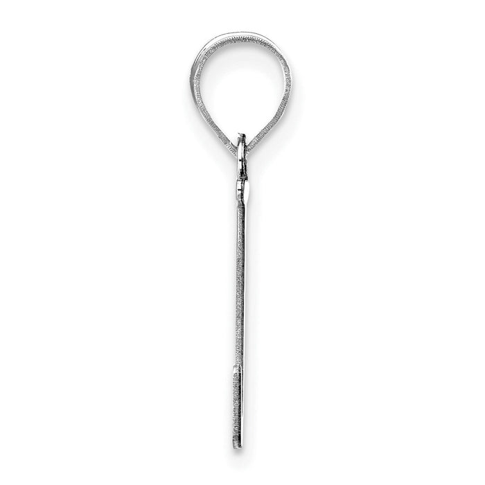 14kw Polished Etched Letter J Initial Pendant-YC1437WJ
