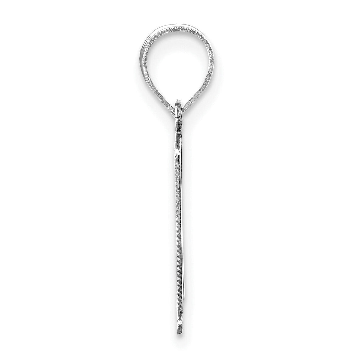 14kw Polished Etched Letter K Initial Pendant-YC1437WK