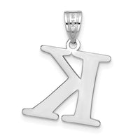 14kw Polished Etched Letter K Initial Pendant-YC1437WK