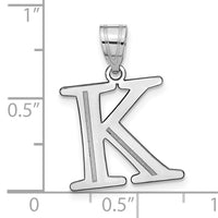 14kw Polished Etched Letter K Initial Pendant-YC1437WK