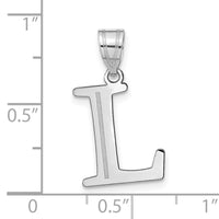 14kw Polished Etched Letter L Initial Pendant-YC1437WL