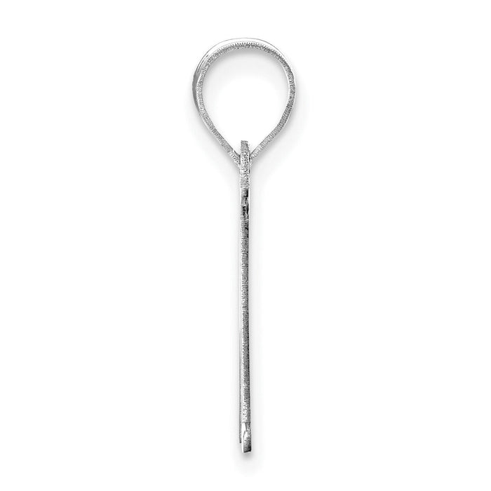 14kw Polished Etched Letter M Initial Pendant-YC1437WM