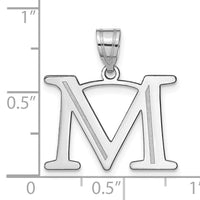 14kw Polished Etched Letter M Initial Pendant-YC1437WM
