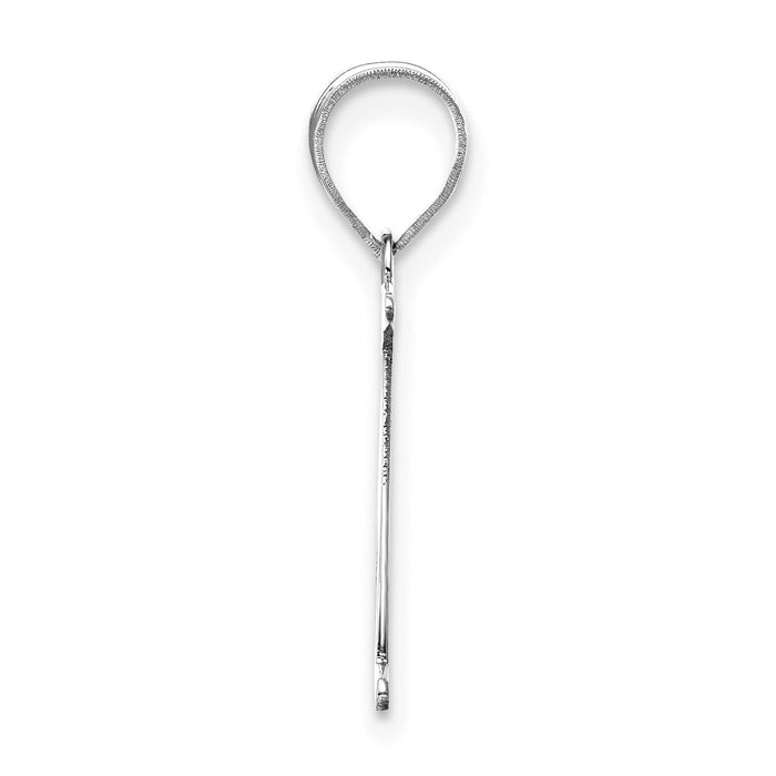 14kw Polished Etched Letter N Initial Pendant-YC1437WN