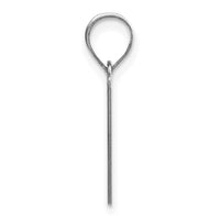 14kw Polished Etched Letter V Initial Pendant-YC1437WV