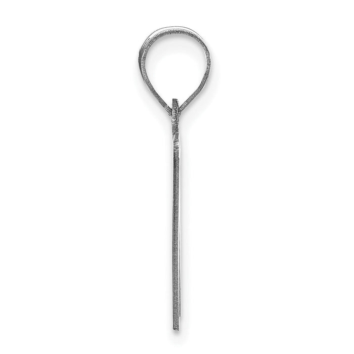14kw Polished Etched Letter W Initial Pendant-YC1437WW