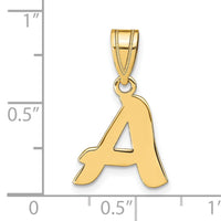 14k Polished Script Letter A Initial Pendant-YC1438A