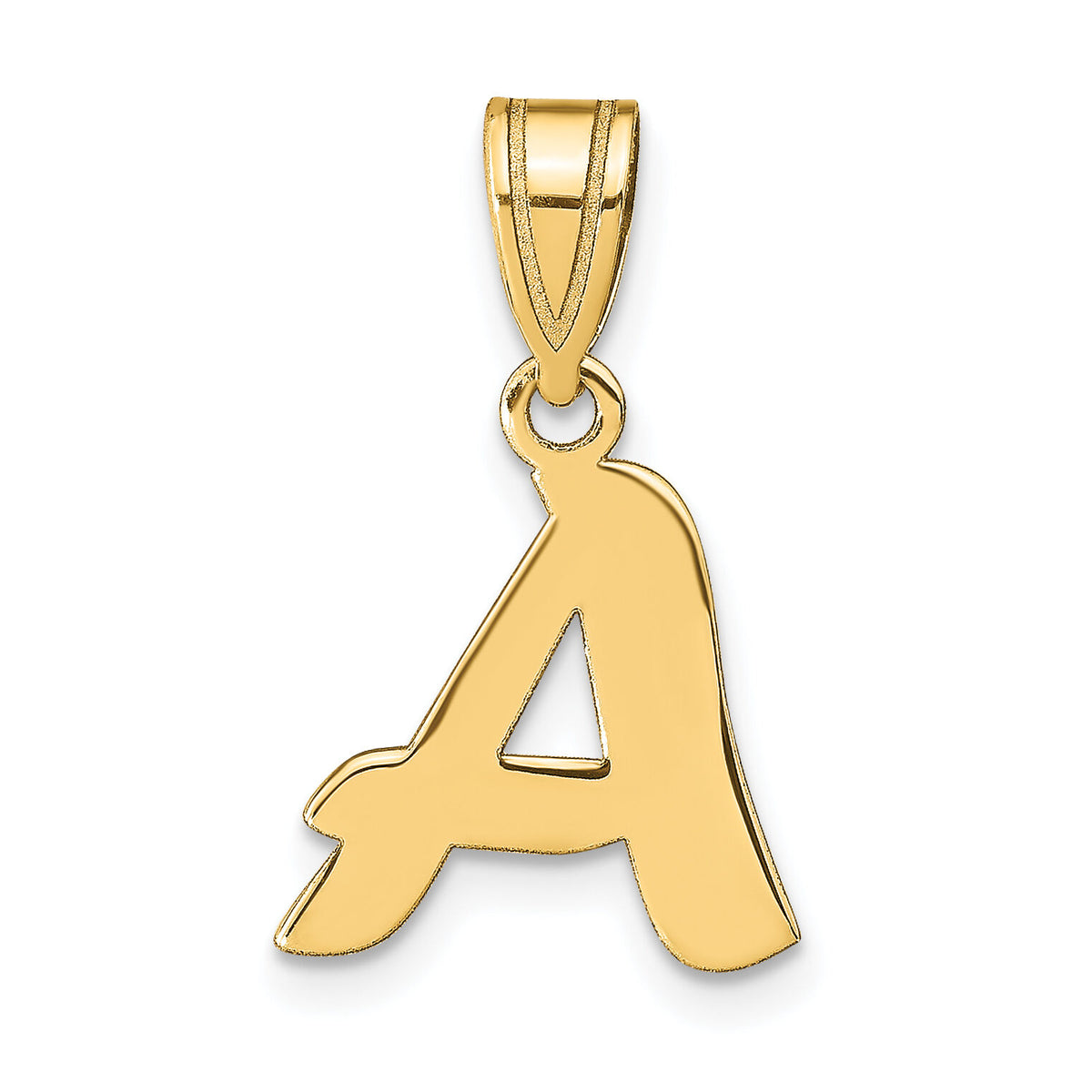 14k Polished Script Letter A Initial Pendant-YC1438A