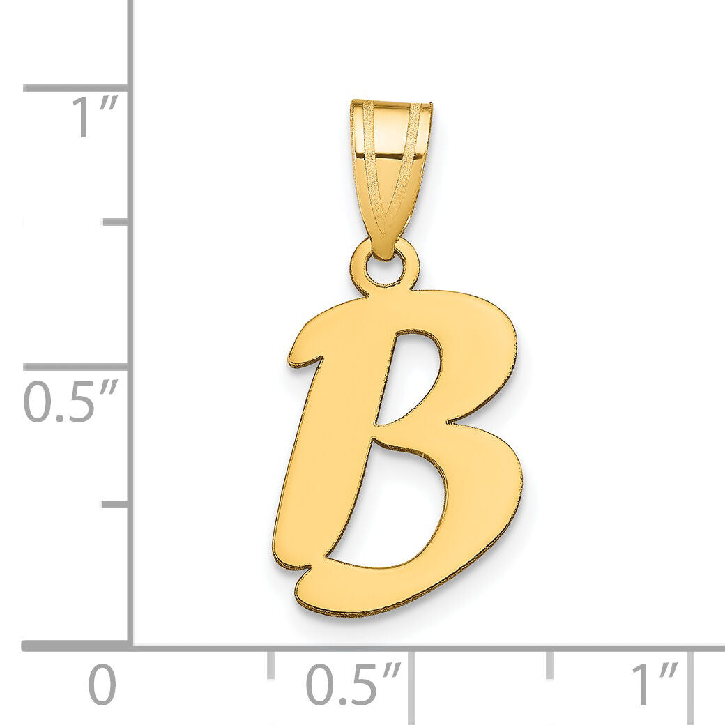 14k Polished Script Letter B Initial Pendant-YC1438B