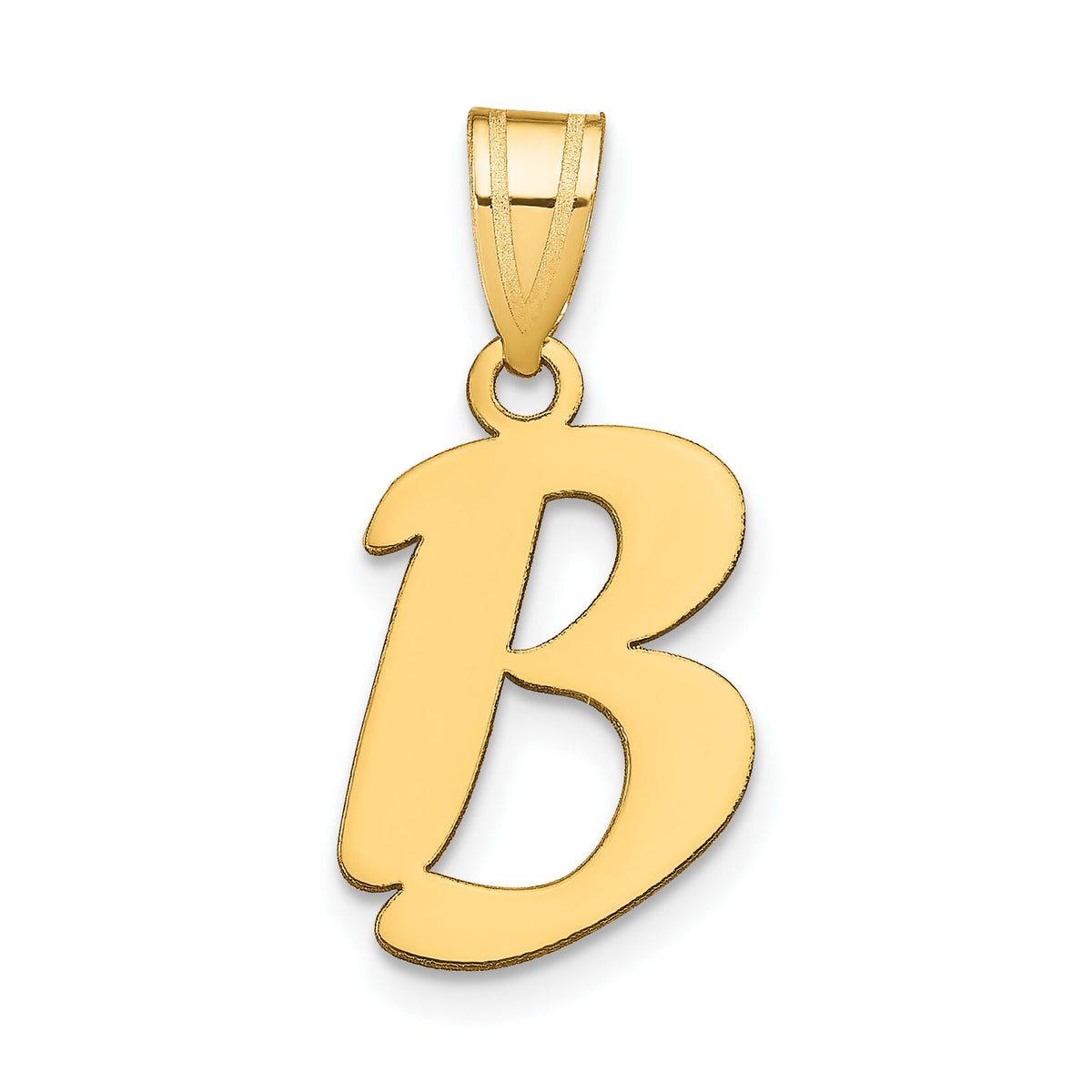 14k Polished Script Letter B Initial Pendant-YC1438B