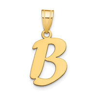 14k Polished Script Letter B Initial Pendant-YC1438B