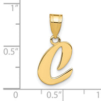 14k Polished Script Letter C Initial Pendant-YC1438C