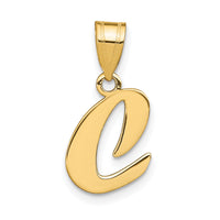 14k Polished Script Letter C Initial Pendant-YC1438C