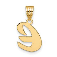 14k Polished Script Letter E Initial Pendant-YC1438E